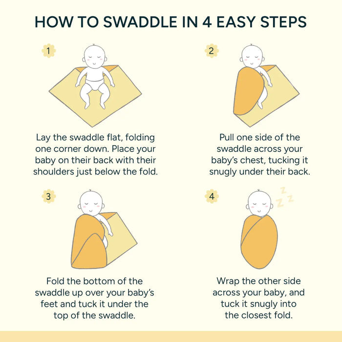 Nintara Baby Muslin Baby Swaddle Happy Yellow 39x39 at Go Littles product image 5