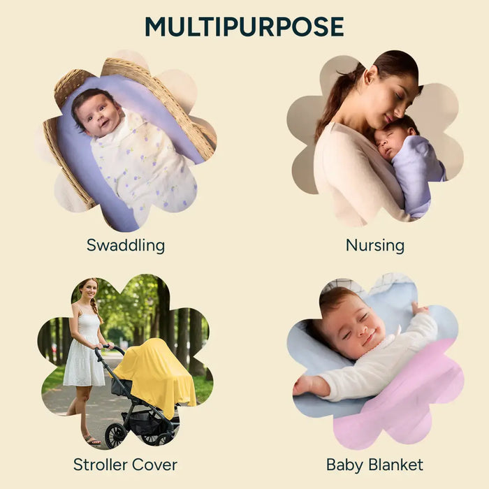  Nintara Baby Muslin Baby Swaddle Happy Yellow 39x39 at Go Littles product image 8