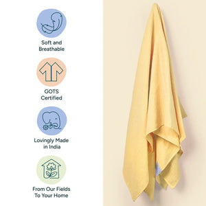  Nintara Baby Muslin Baby Swaddle Happy Yellow 39x39 at Go Littles product image 9