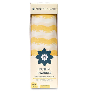 Nintara_Baby_Muslin_Swaddle_39_x39_Happy_Waves_at_go_littles_product_image 4