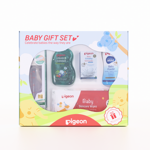 Pigeon baby gift set packaging with various products on a white background. Pigeon Baby Gift Set (5 Products) go littles product main image