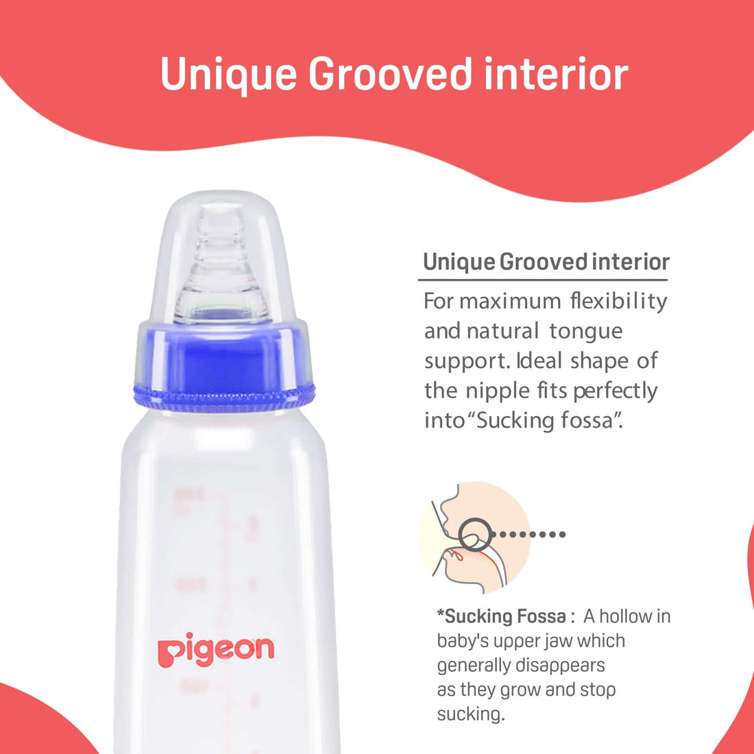 Baby bottle with blue cap and Pigeon branding on a white background. Pigeon Feeding Bottle 200ml Blue 4 months plus go littles product image 5