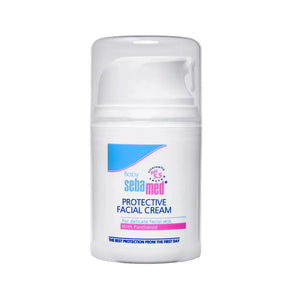 Sebamed baby protective facial cream on a white background