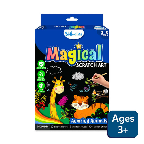 Skillmatics Magical Scratch Art Book: Amazing Animals  Go Science .