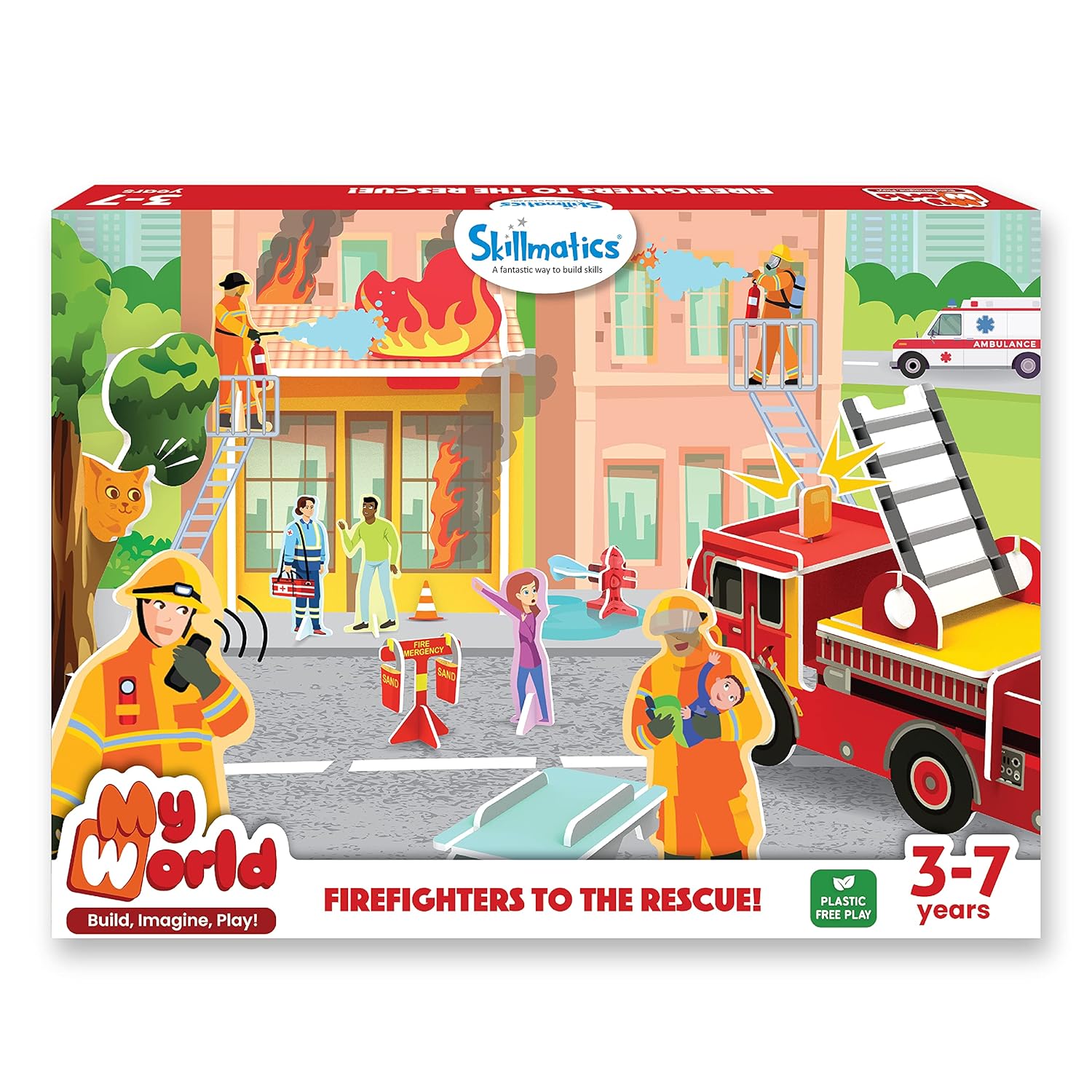 Skillmatics My World-Firefighters To The Rescue, Stem Building Playset & Learning Toy Go Science Image 1