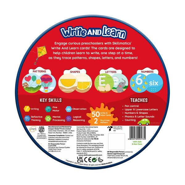 Skillmatics Write and Learn Cards for Toddlers  Go Science .