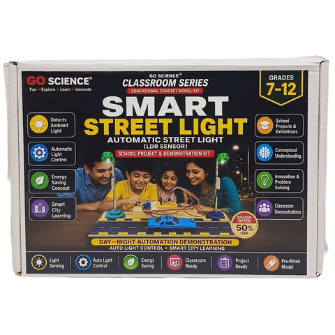 GO Science Classroom Series Smart Street Light Automatic Street Light (LDR Sensor) School Project & Demonstration Kit box, shown against a plain white background.