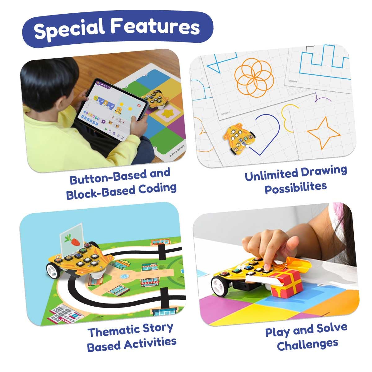 Educational toys with coding, drawing, and story-based activities for children. Stempedia Wizbot Maxx Coding Ninja robot kit Coding kit for Kids  product image 3 available at go science