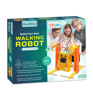 Box of 'Build Your Own Walking Robot' STEM learning kit for children. Walking Robot by Itsy Bitsy at Go Science_product_image 1