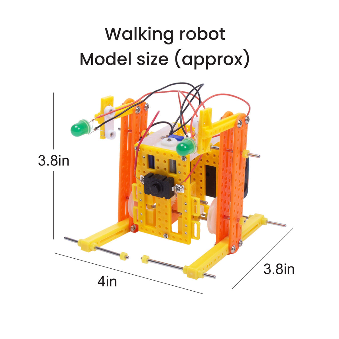 Walking robot model with dimensions on a white background. Walking_Robot_by_Itsy_Bitsy_at_Go_Science_product_image_4