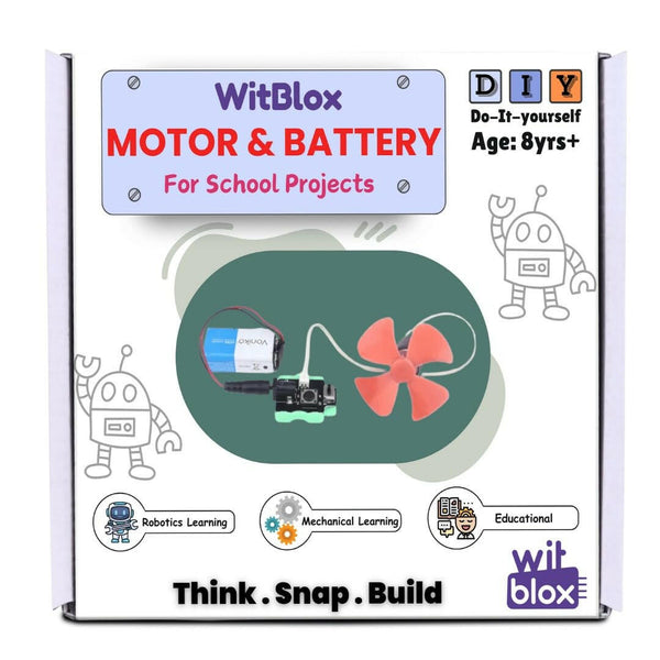Motor & Battery for school projects STEM Kit WitBlox