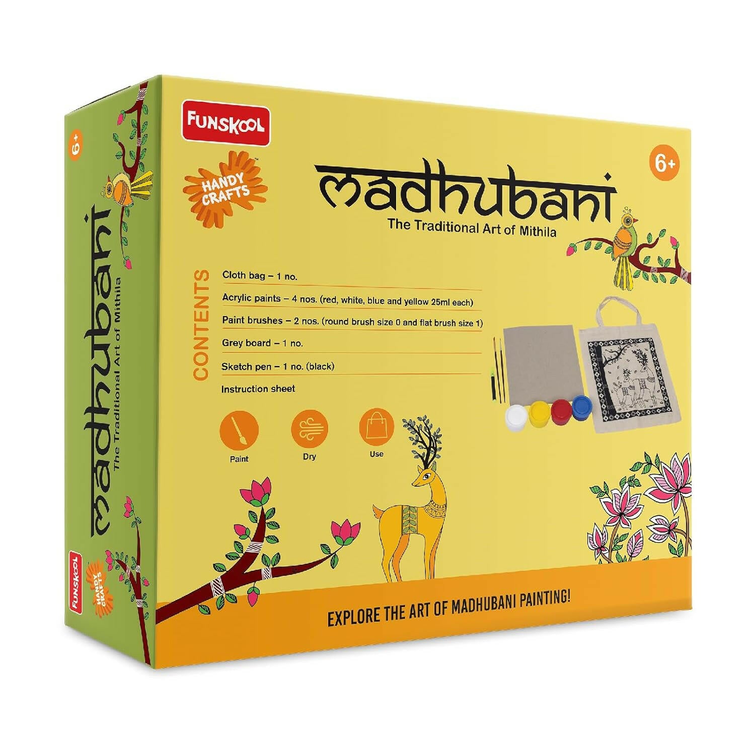 FUNSKOOL (INDIA) LTD Madhubani Art  Go Science Indian Art, Madhubani Painting ,DIY Art Kit.