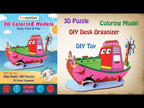 Funvention 3D Coloring Model - Ship Funvention  Go Science Goods.