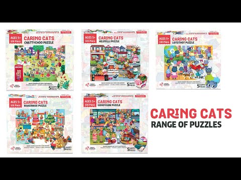 Chalk and Chuckles Caring Cats Makermax 100 Piece Jigsaw Puzzle video