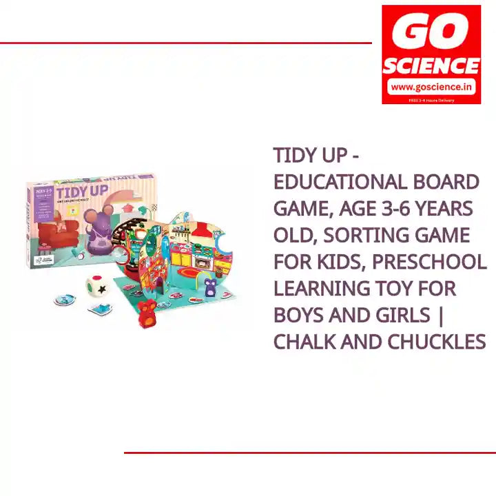 Tidy Up - Educational Board Game, Age 3-6 Years Old, Sorting Game for Kids, Preschool Learning Toy for Boys and Girls | Chalk and Chuckles by@Outfy
