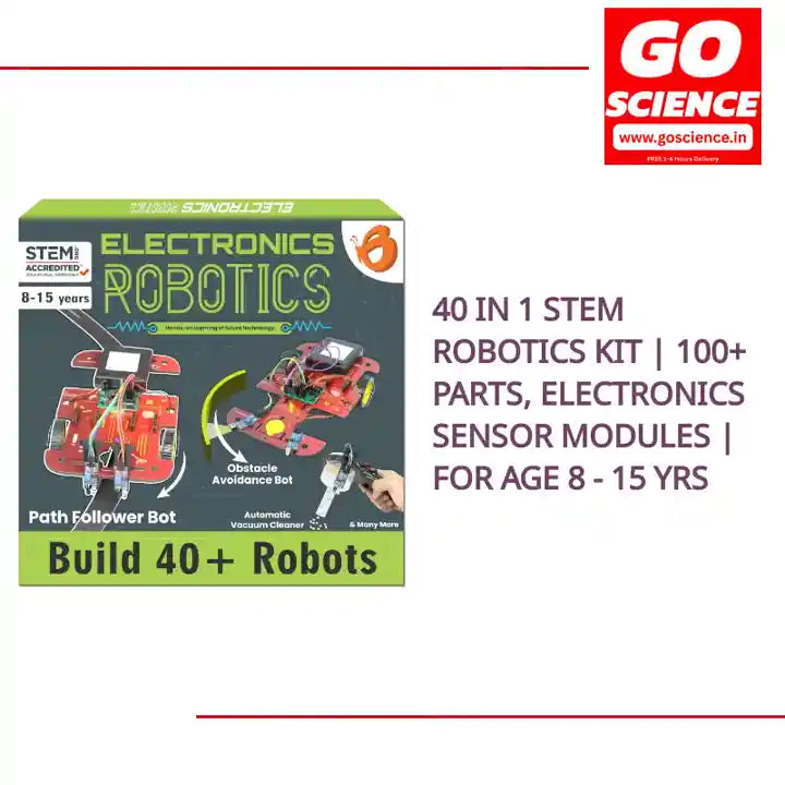 40 In 1 Stem Robotics Kit | 100+ Parts, Electronics Sensor Modules | For Age 8 - 15 Yrs by@Outfy