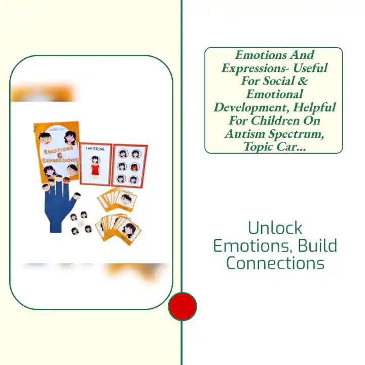 Emotions and Expressions- Useful for Social &amp; Emotional Development, Helpful for Children on Autism Spectrum, Topic Card Communication Cards, Emotions kit for Kids by@Outfy