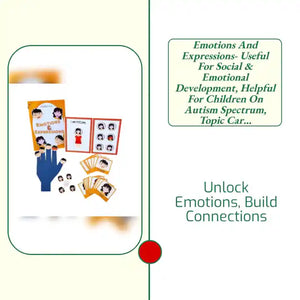Emotions and Expressions- Useful for Social &amp; Emotional Development, Helpful for Children on Autism Spectrum, Topic Card Communication Cards, Emotions kit for Kids by@Outfy
