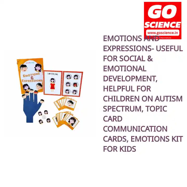 Emotions and Expressions- Useful for Social &amp; Emotional Development, Helpful for Children on Autism Spectrum, Topic Card Communication Cards, Emotions kit for Kids by@Outfy