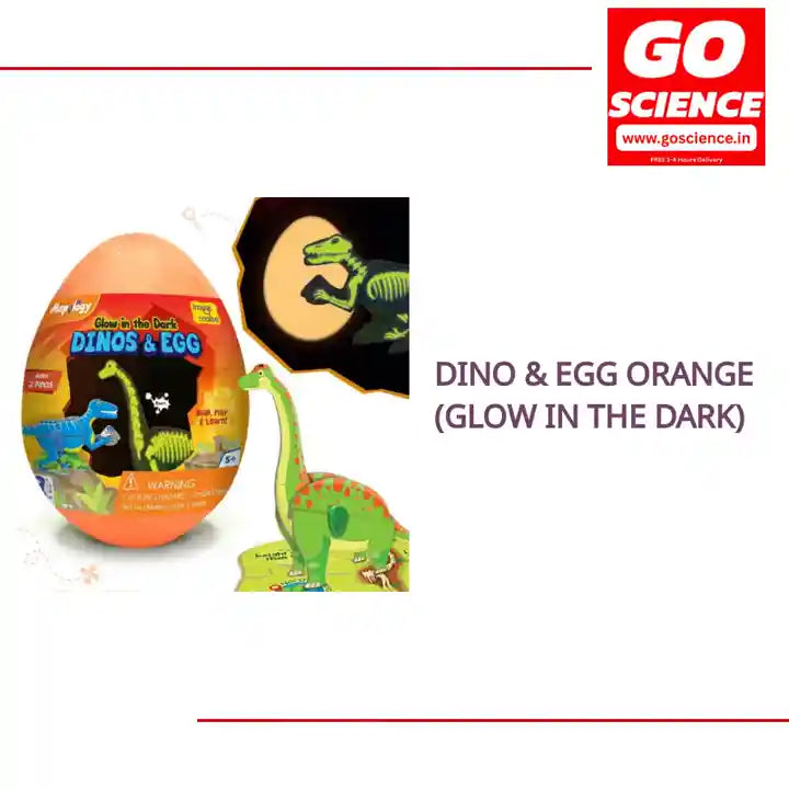Dino &amp; Egg Orange (Glow in The Dark) by@Outfy