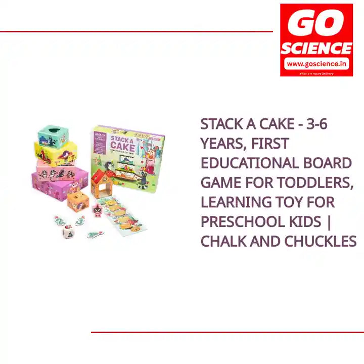 Stack a Cake - 3-6 Years, First Educational Board Game for Toddlers, Learning Toy for Preschool Kids | Chalk and Chuckles by@Outfy