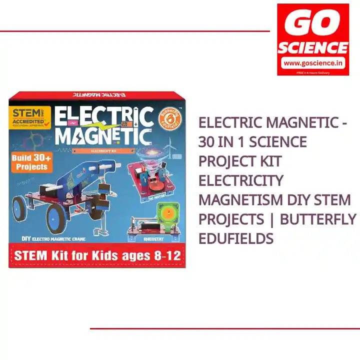 Electric Magnetic - 30 In 1 Science Project Kit Electricity Magnetism DIY Stem Projects | Butterfly EduFields by@Outfy