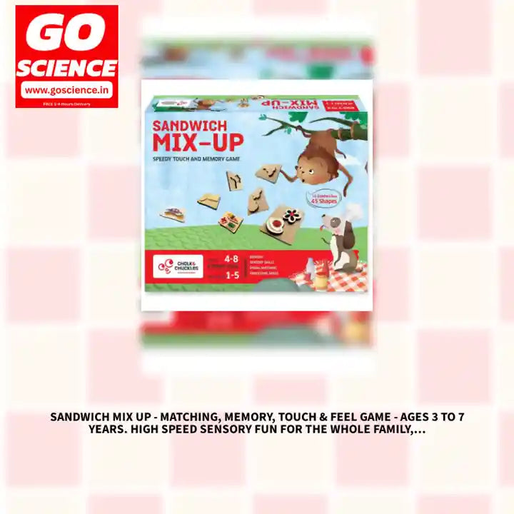 Sandwich Mix Up - Matching, Memory, Touch &amp; Feel Game - Ages 3 to 7 Years. High Speed Sensory Fun for The Whole Family, Gifts for Boys and Girls 4, 5, 6, 7, 8 Years Old | Chalk and Chuckles by@Outfy